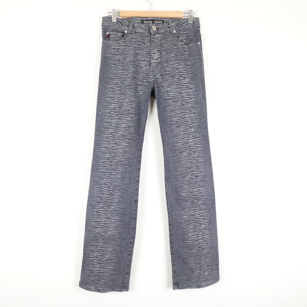 Vintage 90s Guess Tiger Stripe Jeans Women's 30x32 Straight Leg Stretch